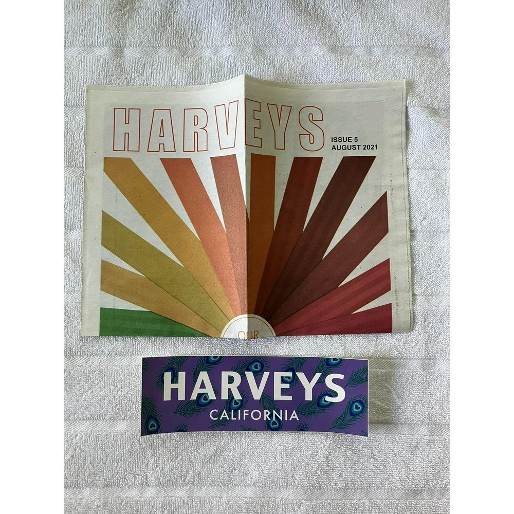Harveys Seatbelt Bags Peacock Bumper Sticker & August 2021 Issue 5 NEW